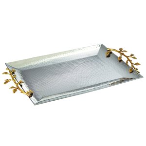 Hot Sale Modern Handmade Durable Stainless Steel Rectangle Serving Tray Wine Glass Handcrafted <b>Metal</b> - Product Image 4