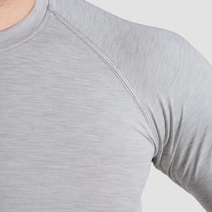 Camiseta de Compresión Gris para Hombre, Tejida, de Manga Larga, Secado Rápido, para Gimnasio, de Poliéster y Elastano, para Fitness y Deportes - Product Image 5