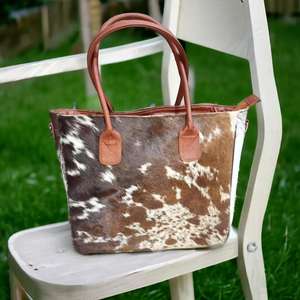 Sac fourre-tout vintage en cuir véritable à poils, pour femme, à porter à l'épaule, été automne, ouvert, multifonction, portable LHTB-0107 - Product Image 4