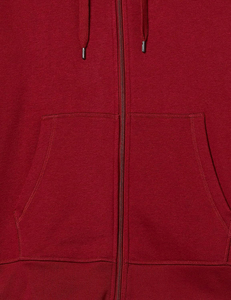 <b>Mens</b> Maroon Full Zip Up Hoodie Solid Color Hooded <b>Sweatshirt</b> with Kangaroo Pocket Casual Zipper Jacket - Product Image 5