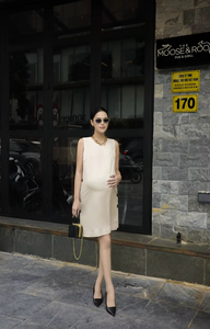 Casual Office Loose Solid 78% Polyester 18% Rayon 4% Spandex Wholesale Elastic Waist Summer Anti-Wrinkle Woolen Women's Dresses - Product Image 2