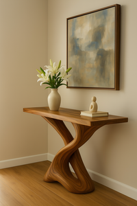 Mesa Consola de Madera Maciza Hecha a Mano con Diseño Moderno Minimalista para Muebles de Sala de Estar - Regalo de Lujo Personalizado - Product Image 3