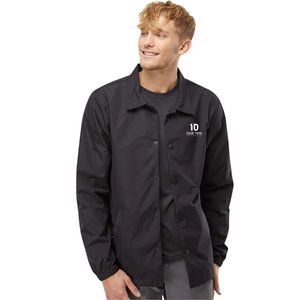 Black Water Resistant Windbreaker <b>Coaches</b> Jacket for Men Lightweight Snap Button Outdoor Sports <b>Coach</b> Jacket Custom Logo OEM ODM - Product Image 1