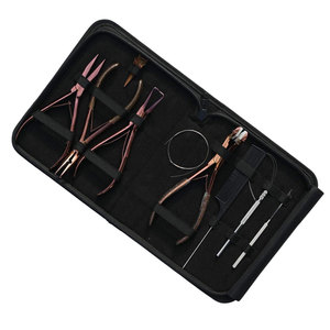 Kit profesional de herramientas para extensiones de cabello: Tenazas para microperlas de crimpado plano, removedor de cinta adhesiva, herramienta de gancho y lazo, peine de cola para separar el cabello. - Product Image 6