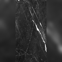 Carreaux de mur et de sol en céramique modernes de style Nero Marquina poli, briques réfractaires, veinage noir profond, antidérapants, émaillés, grand format