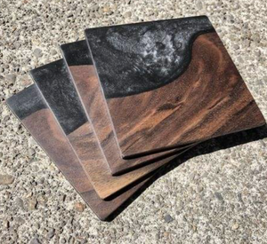 Ensemble de sous-verres en résine artificielle de qualité supérieure, faits à la main en bois et résine, personnalisables, élégants, pour la décoration de la maison, produit de Chine - Product Image 5