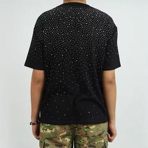 Camisetas Personalizadas de Alta Calidad para Hombre, Estilo Acid Wash con Pedrería, Streetwear Retro, Cómodas, Vintage, de Lujo - Product Image 4