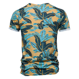 Camisetas Hawaianas 100% Algodón para Hombre, Manga Corta, Cuello Redondo, Camisetas Casuales de Moda para Hombre, Estampado Floral, Ropa de Verano para Hombre - Product Image 5