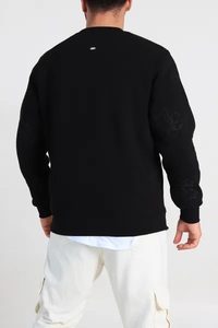 Sudadera con Capucha de Invierno para Hombre, Tejida, Gruesa, 320g, Forro Polar, Poliéster/Algodón, Antiencogimiento, Diseño de Calaveras Estampadas, Talla Grande - Product Image 5