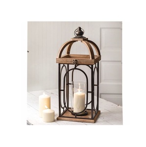 Farol de Vidrio y Madera Rústico Decorativo con Asa de Cuerda, Decoración para Mesa de Jardín y Hogar - Product Image 4