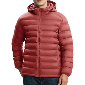 Unisex <b>Winter</b> Quilted Puffer Jacket 100% Nylon Stand Lightweight Travel <b>Coat</b> Removable Hood Windproof Warm OEM Branding Bulk - Product Image 2