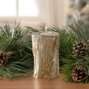 Porte-bougie décoratif en fer de qualité supérieure, design intérieur intemporel et élégant, support à bougie en bois de forme colonne, décoration d'intérieur naturelle - Product Image 6