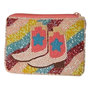 Monedero Clásico con Cuentas y Mini Cremallera, Bordado en Colores Mixtos, Uso Diario, para Fiestas de Cumpleaños, Hecho a Mano en India para Mujeres y Niñas - Product Image 1