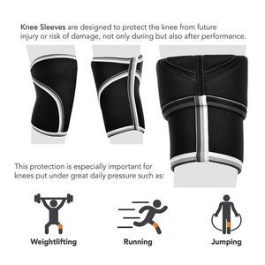 Paire de genouillères en néoprène 7 mm, protection professionnelle, respirantes, compression réglable, élasticité élevée, haute qualité, pour la musculation - Product Image 2