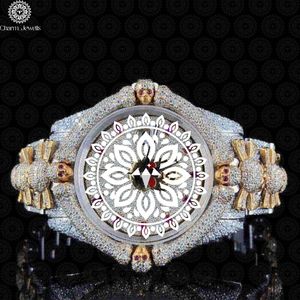 Reloj de Diamantes Vintage de Lujo Charm Jewells para Hombre, Mecánico Automático, Caja Cuadrada de Acero Inoxidable, Esfera de Cristal de Zafiro, Diseño Irregular - Product Image 1