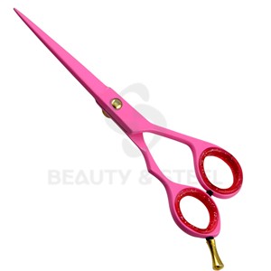 Vibrant Pink and Orange Pattern Hair Scissor Ergonomic Offset Handle Professional Salon Cutting Shears with Silver Screw - Product Image 6