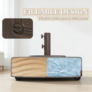 Base per Ombrellone da Giardino in Acciaio Inossidabile per Patio, Ristorante, Hotel con Struttura in Acciaio - Product Image 3