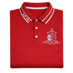 Polo à col rayé avec armoiries Kappa Alpha Psi, vêtements de fraternité grecque, style classique, coupe athlétique et confort premium - Product Image 6