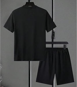 Conjunto completo de cinco piezas de camisetas y pantalones cortos, conjunto de 2 piezas, conjunto informal de camiseta de manga corta y pantalones cortos para hombre - Product Image 2