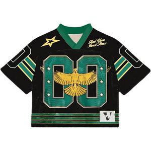 Streetwear <b>Soccer</b> Custom Sublimation Mesh Jersey OEM Football Shirt Men's Boxy American Football Jersey with Mesh Panels - Product Image 1