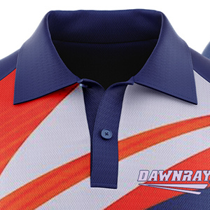 เสื้อเชิ้ตผู้ชายสีดำ-น้ำเงิน ลายเรขาคณิต พิมพ์ลายแบบ Sublimation ผ้าโพลีเอสเตอร์ 100% แขนสั้น ระบายเหงื่อได้ดี ทรงปกติ น้ำหนักเบา ป้องกันแบคทีเรีย - Product Image 5