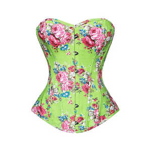 Breathable Women's <b>Plus</b> <b>Size</b> Long Corset <b>Top</b> with Embroidery & <b>Sequined</b> Decoration Denim Fabric Quick Dry - Product Image 3