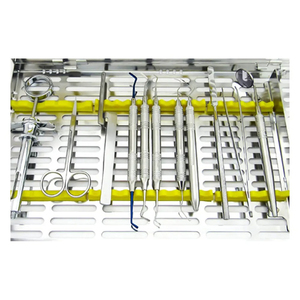 Ensemble d'instruments chirurgicaux dentaires en acier inoxydable, cassette d'outils manuels pour procédures couronne-pont, haute qualité, haute température - Product Image 2