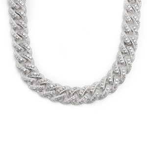 925 Sterling Silver Cuban <b>Chain</b> with Moissanite Diamonds Classic <b>Iced</b> <b>Out</b> <b>Chain</b> Jewelry for Mens Hip Hop Streetwear Fashion - Product Image 1