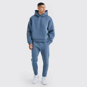 Conjuntos Deportivos Personalizados con Logotipo, Sudadera con Capucha y Pantalones de Felpa Gruesa de 400 g/m², Traje de Dos Piezas para Hombre - Product Image 1