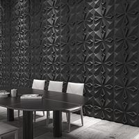 Panneau mural 3D en PVC noir, prix de gros, imperméable, résistant à l'humidité, géométrique, pour la décoration commerciale et résidentielle
