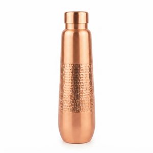 Copper Water <b>Bottle</b> Hammered Finish Portable Travel Drinkware Minimalist Design Reusable <b>Metal</b> <b>Bottle</b> - Product Image 1