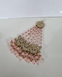 Chaîne de cheveux de mariée indienne Jhumar Pasa en zircon cubique et perles de cristal, accessoires de coiffure latéraux pour mariages, fabricants - Product Image 4