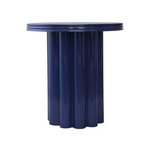 Mesa Auxiliar Redonda de Hierro de Diseño Nórdico, Mesa de Noche de Metal Azul con Recubrimiento en Polvo de Alta Resistencia, Muebles Minimalistas para Cafetería/Proyecto - Product Image 1