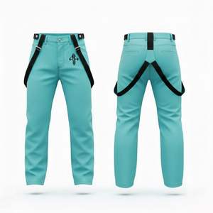 Pantalon de ski pour homme personnalisé, 2026, 100% polyester, tissu uni teint, imperméable 10 000 mm, isolation polaire 240g, fermeture auto-agrippante - Product Image 1