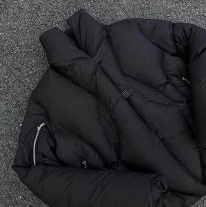 Veste d'hiver personnalisée pour hommes, coupe-vent, noire, streetwear, doudoune matelassée, manteau en duvet épais - Product Image 4