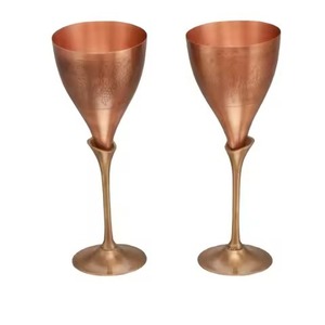 Premium Brass/Copper <b>Goblet</b> Drinking Chalice <b>Wine</b> Cup 301-450ml Classic Design for Restaurant Bar Luxury Table Setting - Product Image 2