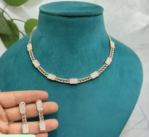 Luxury Designer Statement Jewelry <b>Set</b> with Royal Green White Zircon Brass <b>Necklace</b> <b>Set</b> for <b>Wedding</b> Party Gift - Product Image 2