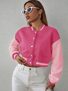 Chaqueta Varsity Premium OEM para Hombre, Estilo Urbano, con Mangas de Cuero y Forro Polar, Chaqueta de Invierno con Parches para Mujer - Product Image 3