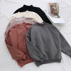 Sudadera de cuello alto de forro polar para mujer, 350G, estilo americano, personalizable, de algodón, informal, para otoño - Product Image 5
