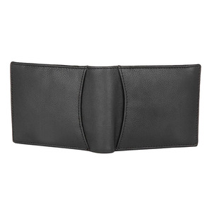 ELEGANT CORPORATION Slim Genuine Leather <b>Wallet</b> Unisex Minimalist Fold Closure Short Daily Use <b>Black</b> Fashion Multi-Function - Product Image 1