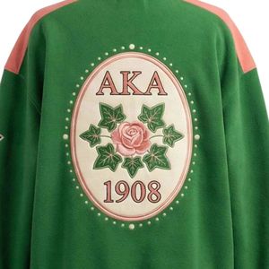 Sudadera Verde con Cuello Redondo para Mujer, Ivy Rose 1908, con Gráfico de Medallón, Manga Larga, Estilo Casual y Preppy - Product Image 5