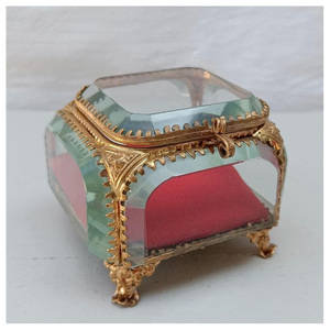 Boîtes à bijoux modernes en verre biseauté en laiton de qualité export |   Organisateur de bijoux de luxe, couleur personnalisée, finition moulée sous pression faite à la main pour - Product Image 2