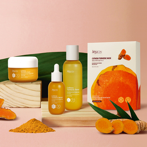 Masque facial en feuille de Tencel végétalien JEJUON Cutera au curcuma 4 espèces, K-Beauty coréen, éclaircissant, hydratant, antioxydant, apaisant - Product Image 4