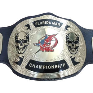 เข็มขัดแชมป์ Florida Man Championship แบบกำหนดเอง สำหรับกีฬามวยปล้ำ คุณภาพสูง พร้อมดีไซน์รูปหัวกะโหลก - Product Image 2