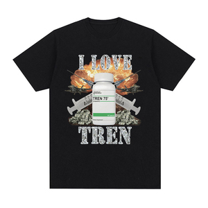 T-shirt graphique personnalisé tendance pour homme, col rond rétro, manches courtes décontractées, coupe oversize unisexe, 100 % coton écologique, épaules tombantes - Product Image 1