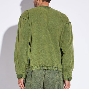 Sweat-shirt homme de qualité supérieure, nouveau style, effet délavé, coton/polyester, motif uni, basique, pour l'hiver. - Product Image 2