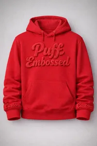 Merry Christmas Puff Print Crew Neck Sweatshirt Unisex Regular Fit Knitted Cotton Winter Casual Pullover - Product Image 3