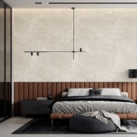Carreaux de porcelaine brillants Tivola Cream 600x1200mm, aspect pierre beige moderne de qualité supérieure, antidérapants, épaisseur 8mm, pour salle de bain et salon.