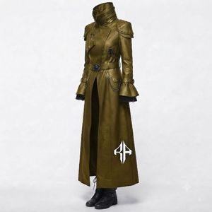 Nouvelle Tendance : Manteau Gothique Anti-rides en Cuir Véritable pour Femme à Manches Longues et Col Montant par RIVIAN ATLANTIC - Product Image 6