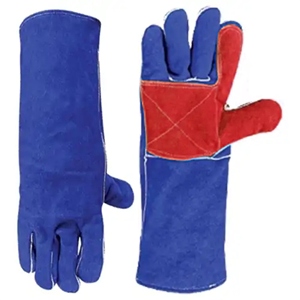 ถุงมือช่างเชื่อมหนังแท้แบบหนาพิเศษ แขนยาว หนังวัวแท้เสริมความแข็งแรง เนื้อเรียบ ทนต่อประกายไฟและความร้อน เพื่อความปลอดภัย - Product Image 3